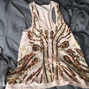Sequin embellished tank top